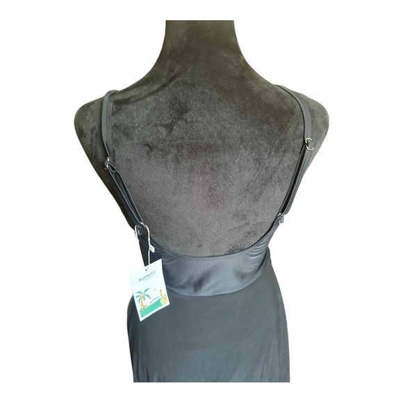 B2prity One-Piece Black Swim Dress Wrap Mesh Cutout – Size M NWT - Picture 9 of 13